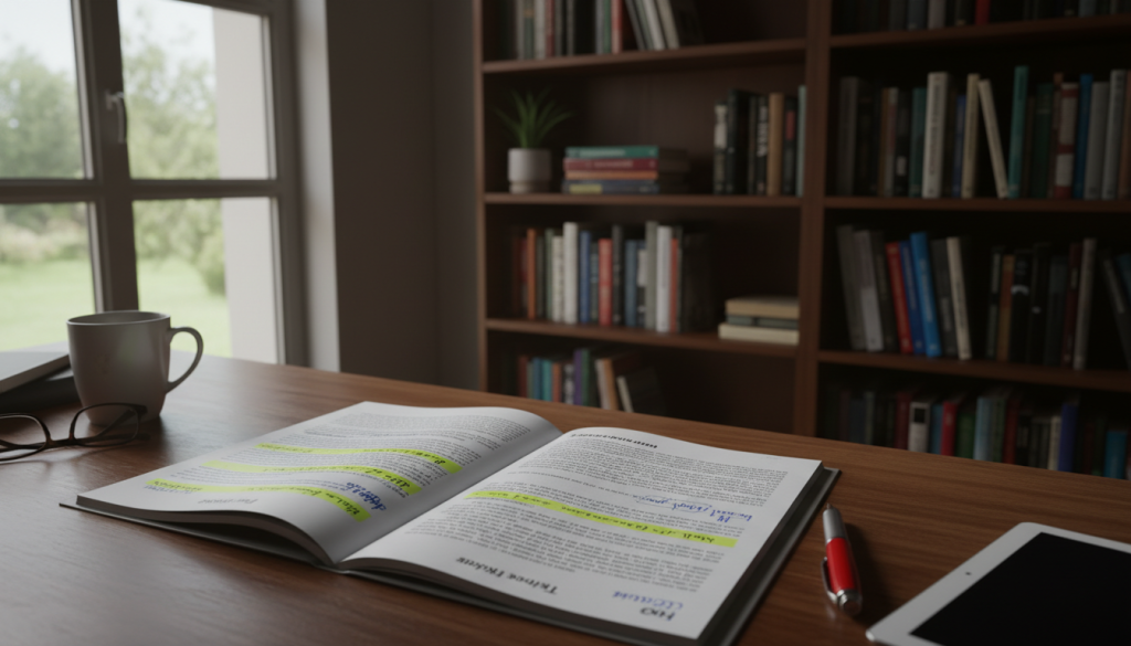 A bilingual document with highlighted sections, showing translation notes and text in two languages.