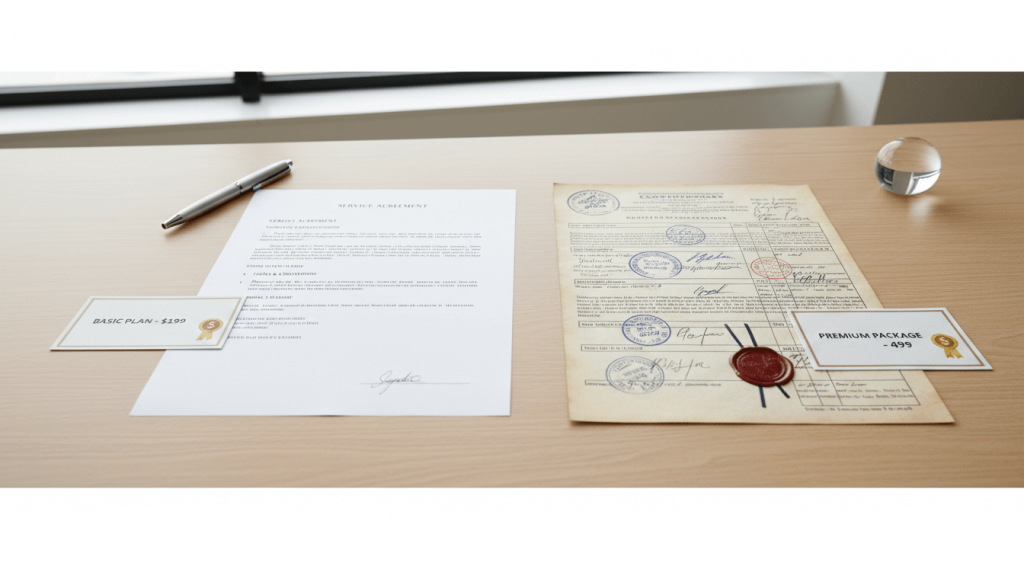 Two similar official documents with different complexity, illustrating why translation pricing can vary