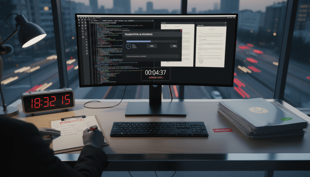 Urgent translation workflow showing why rush translation can cost more